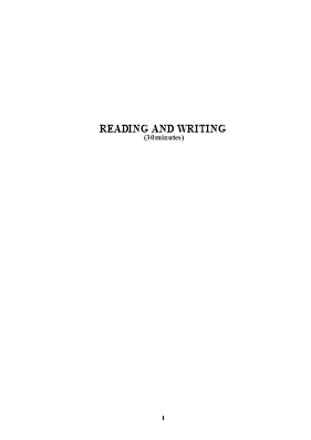 Test Reading and Writing (30 minutes)